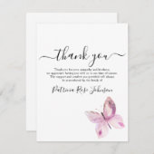 Pink Butterfly-Beerdigung Gedenkstein Dankeschön Dankeskarte (Vorne/Hinten)