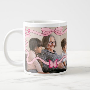 Pink Butterfly Bestes Oma und Großkinder Jumbo-Tasse