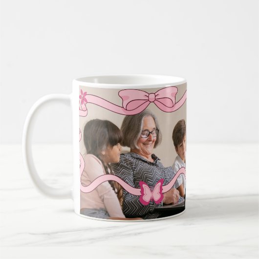 Pink Butterfly Bestes Oma und Großkinder Kaffeetasse (Links)