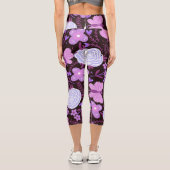 Pink Butterfly-Blume Capri Leggings (Rückseite)