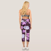 Pink Butterfly-Blume Capri Leggings (Rückseite)