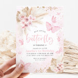 Pink Butterfly Boho Blume 1. Geburtstag Einladung<br><div class="desc">Ein hübscher Rosa- und Goldschmetterling Einladung zum 1. Geburtstag mit Blume. Die perfekte Einladung für Ihre kleinen Mädchen Schmetterling ersten Geburtstag Party.</div>