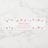 Pink Butterfly Brautparty Gefallen Wasserflaschenetikett (Einzelnes Label)