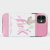 Pink Butterfly Brustkrebs iPhone Fall Case-Mate iPhone Hülle (Rückseite (Horizontal))