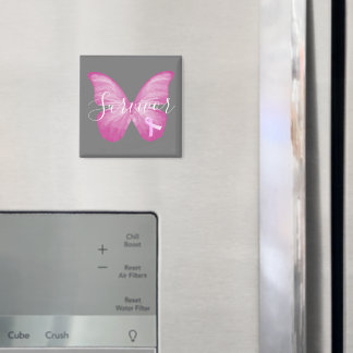 Pink Butterfly Brustkrebs Überleben Magnet