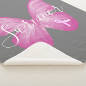 Pink Butterfly Brustkrebs Überleben Sherpadecke (3/4)