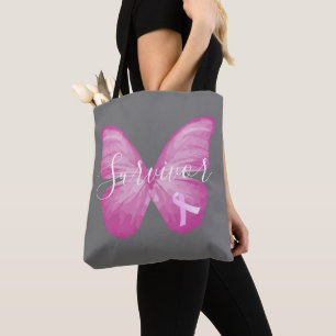 Pink Butterfly Brustkrebs Überleben Tasche