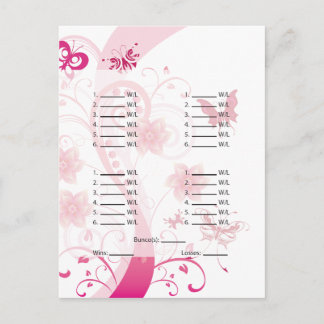 Pink Butterfly Bunccard/Sheet Postkarte