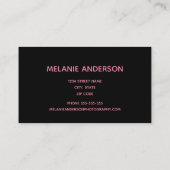 Pink Butterfly Business Card Visitenkarte (Rückseite)