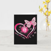Pink Butterfly Cross Faith Hope Liebe Brustkrebs Karte (Gelbe Blume)