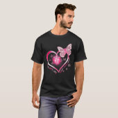 Pink Butterfly Cross Faith Hope Liebe Brustkrebs T-Shirt (Vorne ganz)