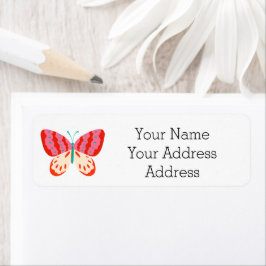 Pink Butterfly Custom Address Labels