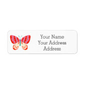 Pink Butterfly Custom Address Labels (Vorne)