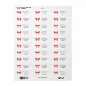 Pink Butterfly Custom Address Labels (Vorne)
