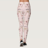 Pink Butterfly Custom Name Leggings (Rückseite)