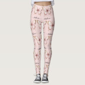 Pink Butterfly Custom Name Leggings (Vorderseite)