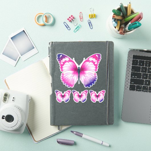 Pink Butterfly Custom Vinyl Sticker (iPad Hülle)