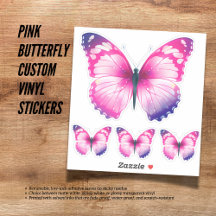 Pink Butterfly Custom Vinyl Sticker