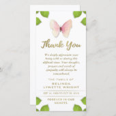 Pink Butterfly Danke für die Sympathiekarte (Vorne/Hinten)