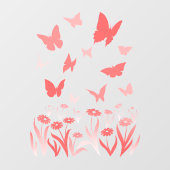Pink Butterfly Decal Butterfly Blume Klammern Fensteraufkleber (Blatt)