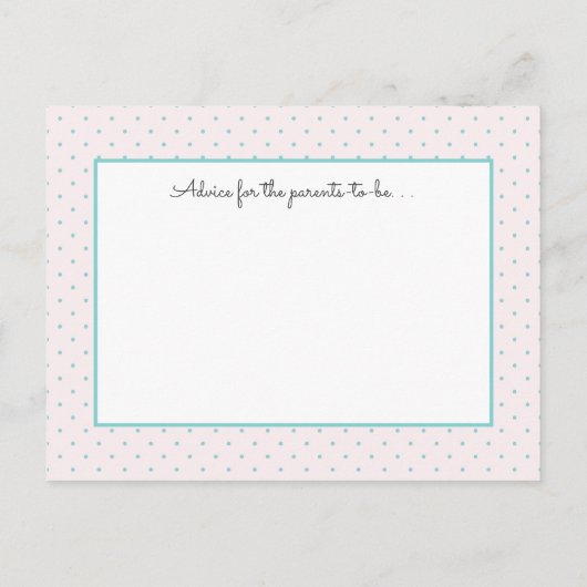 Pink Butterfly + Dots Baby Duschberatung Karten (Rückseite)