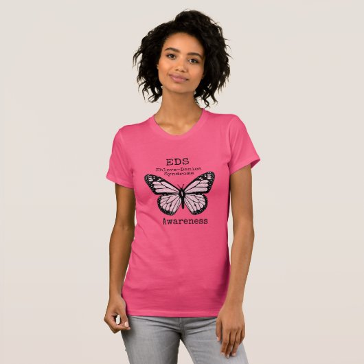 Pink Butterfly EDS Awareness Shirt (Vorne ganz)