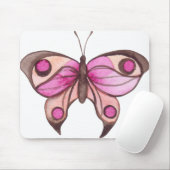 Pink Butterfly Extravagant Mousepad (Mit Mouse)