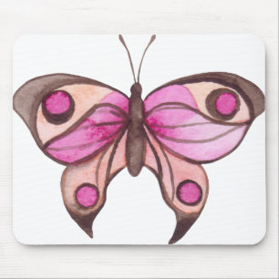 Pink Butterfly Extravagant Mousepad