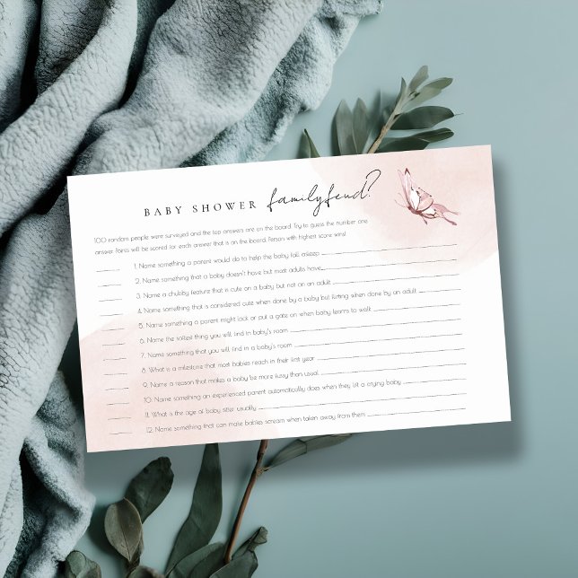 Pink Butterfly Family Feud Survey Baby Showspiel (Von Creator hochgeladen)