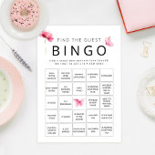 Pink Butterfly Finde die Gast Bingo Game Card Einladung