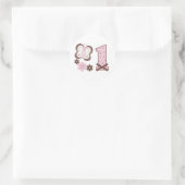 Pink Butterfly First Birthday Classic Round Sticke Runder Aufkleber (Tasche)