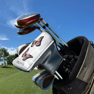 Pink Butterfly Floral Golf Head Cover Headcover