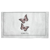 Pink Butterfly Floral Kissen Case Kissenbezug (Vorderseite)