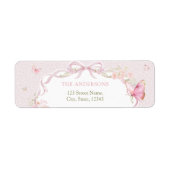 Pink Butterfly Floral Return Address Label (Vorne)