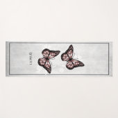 Pink Butterfly Floral Yoga Mat Yogamatte (Vorderseite (Horizontal))