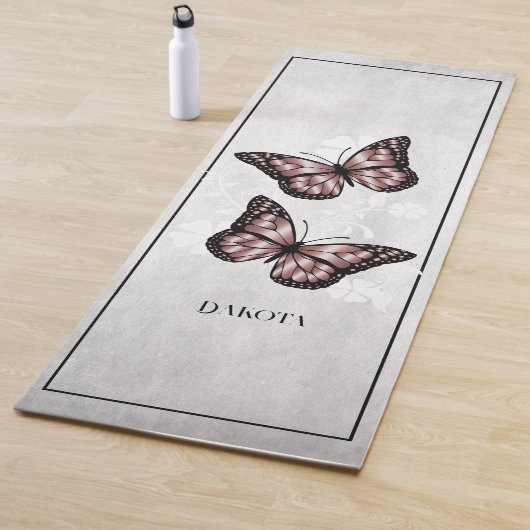 Pink Butterfly Floral Yoga Mat Yogamatte (Beispiel)