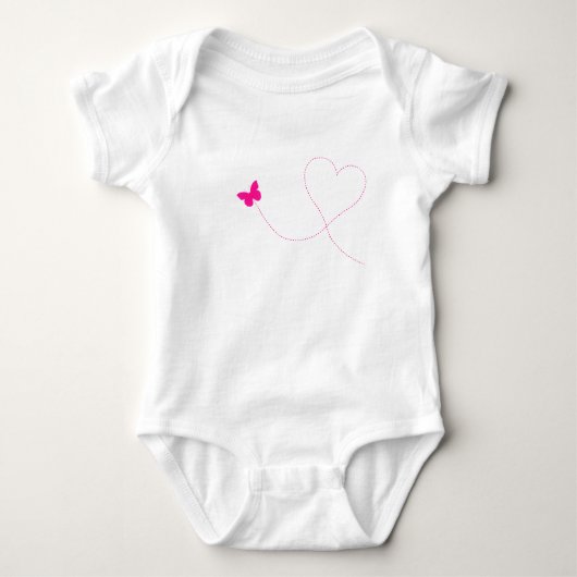 Pink Butterfly Flying Baby Bodysuit Baby Strampler (Vorderseite)