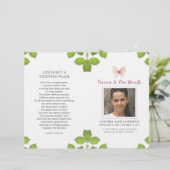 Pink Butterfly Foto Beerdigung-Gedenkprogramm (Stehend Vorderseite)