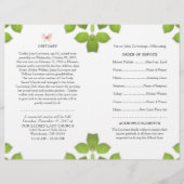 Pink Butterfly Foto Beerdigung-Gedenkprogramm (Rückseite)