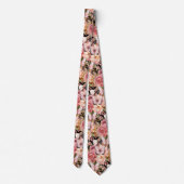 Pink Butterfly Garden Floral Neck Tie Krawatte (Rückseite)