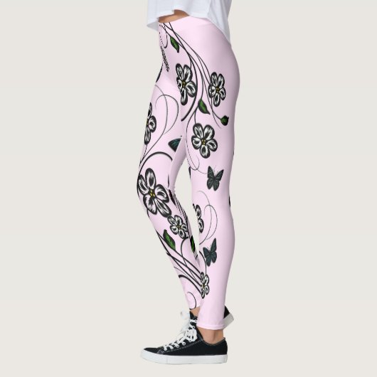 Pink Butterfly Garden Leggings (Links)