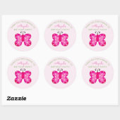 Pink Butterfly Gastgeschenk Danke Stickers (Blatt)