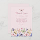 Pink Butterfly Geburtstag Dankeskarte (Vorne/Hinten)