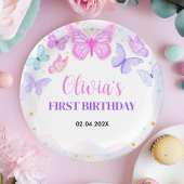 Pink Butterfly Geburtstag Pappteller