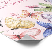 Pink Butterfly Geburtstag Poster (Ecke)