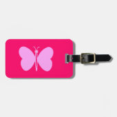 Pink Butterfly Gepäckanhänger (Vorderseite horizontal)
