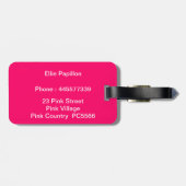 Pink Butterfly Gepäckanhänger (Rückseite horizontal)