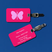 Pink Butterfly Gepäckanhänger