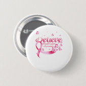 Pink Butterfly Glauben Brustkrebs Bewusstsein Button (Vorne & Hinten)