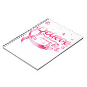 Pink Butterfly Glauben Brustkrebs Bewusstsein Notizblock (Linke Seite)